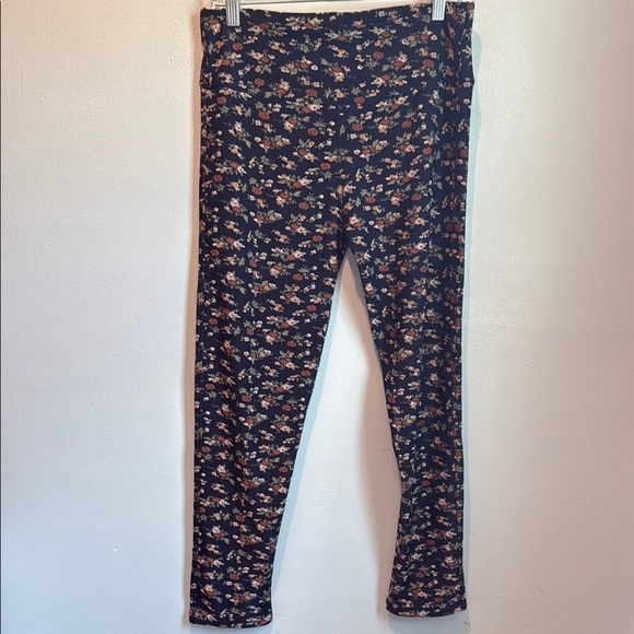 Coco + Carmen Large XL Navy Floral Print Leggings - Picture 1 of 8